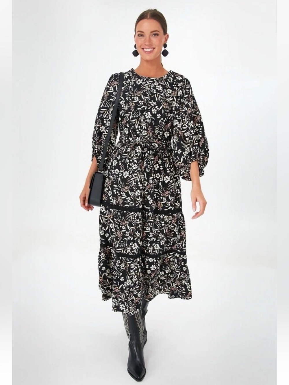 NWT Lost + Wander Black Off White Under the Stars Maxi Dress Women’s Size Large